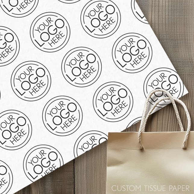 Papier Mousseline Logo Office Business de base avec informations de  (Custom Tissue Paper)