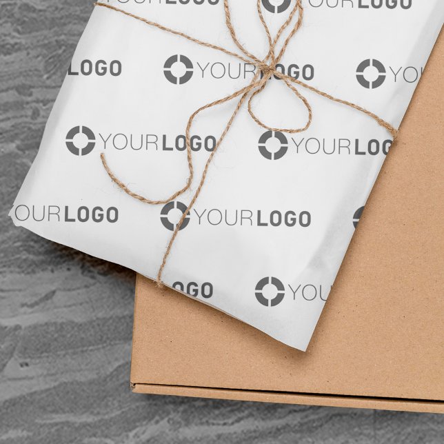 Papier Mousseline Logo personnalisé de la société marque blanche (Custom company logo white branded tissue paper)