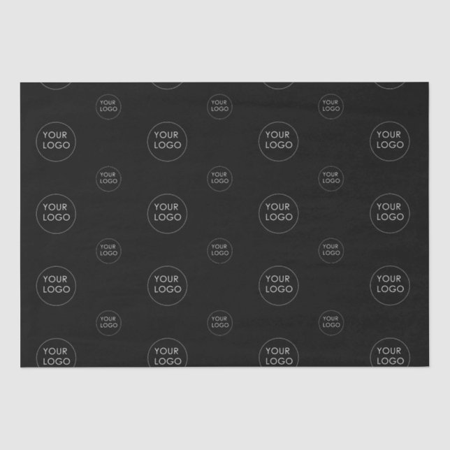 Papier Mousseline Logo Personnalisé Noir Entreprise Entreprise Promo (Recto)