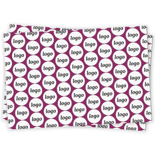 Papier Mousseline Logo simple Motif commercial Magenta Pink
