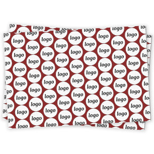Papier Mousseline Logo simple Motif d'affaires Bourgogne Rouge