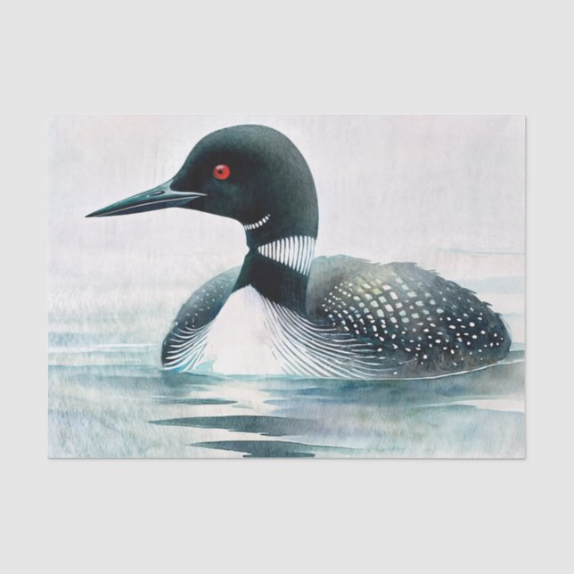 Papier Mousseline Loin D'Aquarelle Sur Le Lac (Recto)