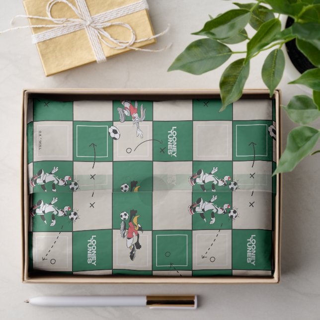 Papier Mousseline LOONEY TUNES™ Soccer Grid Pattern (Cadeau)