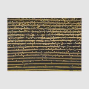 Papier Mousseline L'or noir moderne barre des points de confettis