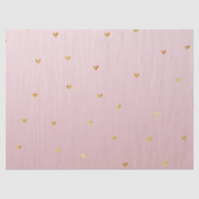 Papier Mousseline L'or rougissent les coeurs roses d'Ombre (Recto)