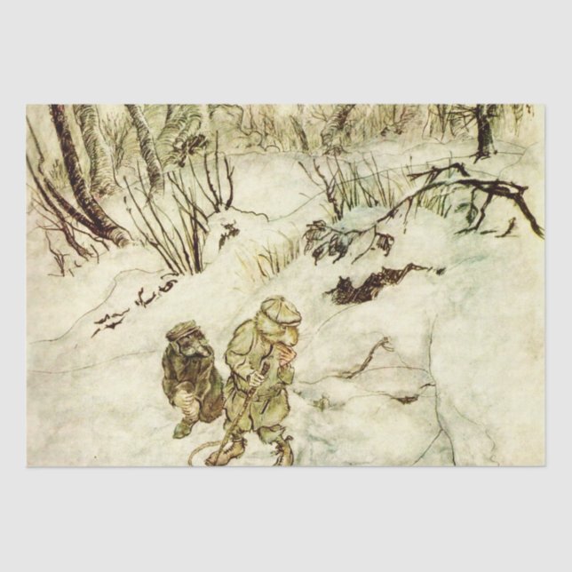 Papier Mousseline Lost in the Dark Woods par Arthur Rackham (Recto)
