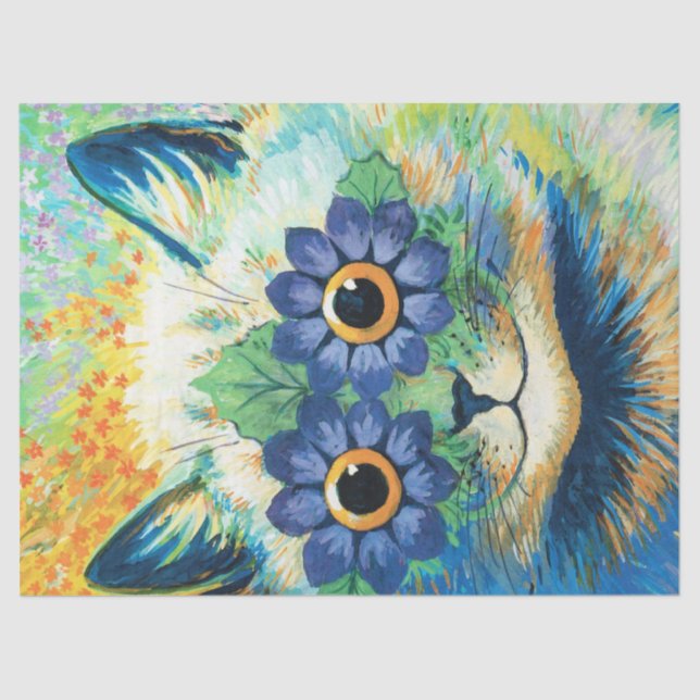 Papier Mousseline Louis Wain Chat Psychedelic (Recto)