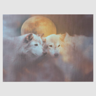Papier Mousseline Loup et lune