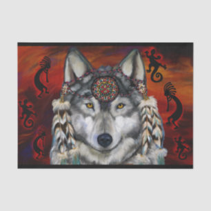 PAPIER MOUSSELINE LOUP GRIS
