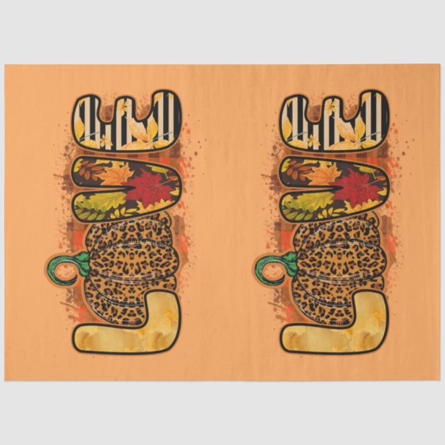 Papier Mousseline Love Citrouille Personnaliser d'automne Couleur Ti (Recto)