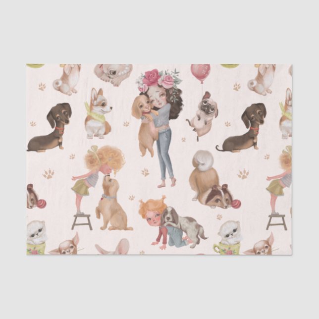 Papier Mousseline Love Dogs (Recto)