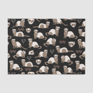 Papier Mousseline Love Ferrets - Noir