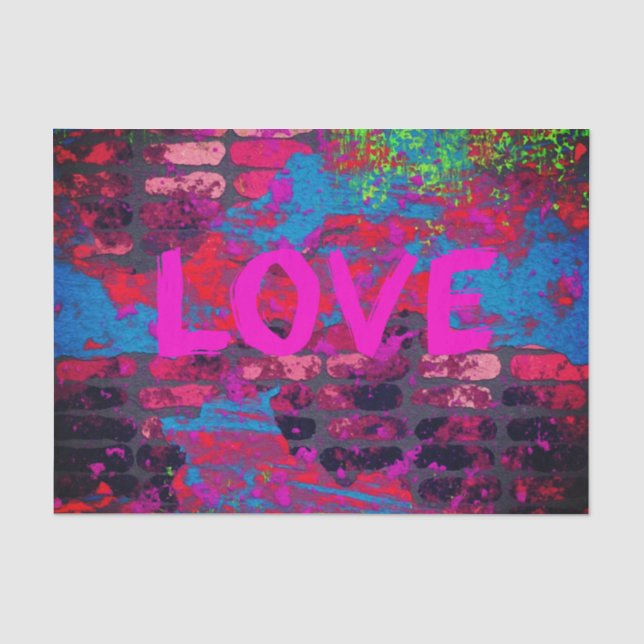Papier Mousseline Love Graffiti Tissue Paper (Recto)