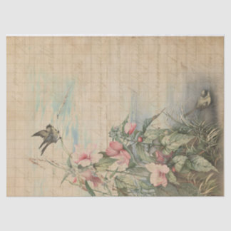 Papier Mousseline Love Letter with Hibiscus Decoupage | Tissue Paper