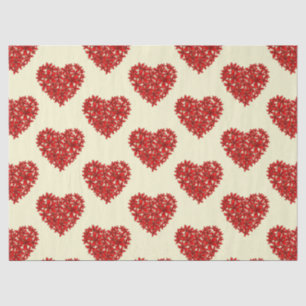 Papier Mousseline Love Romantic Floral Hearts Mariage Anniversaire