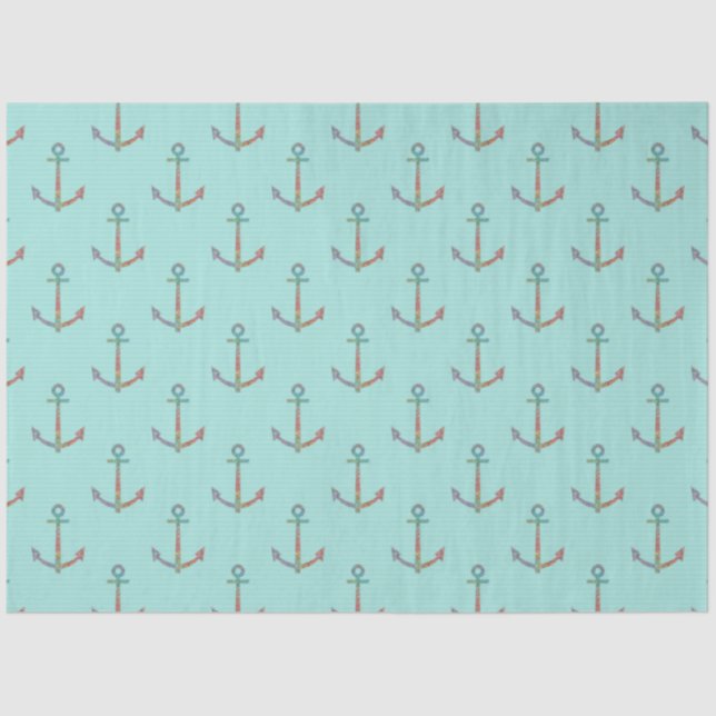 Papier Mousseline Lt Blue et Gold Nautical Series Design 10 (Recto)
