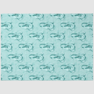 Papier Mousseline Lt Blue et Gold Nautical Series Design 14