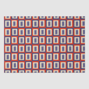 Papier Mousseline Lucky Huit Carrelage Mahjong.