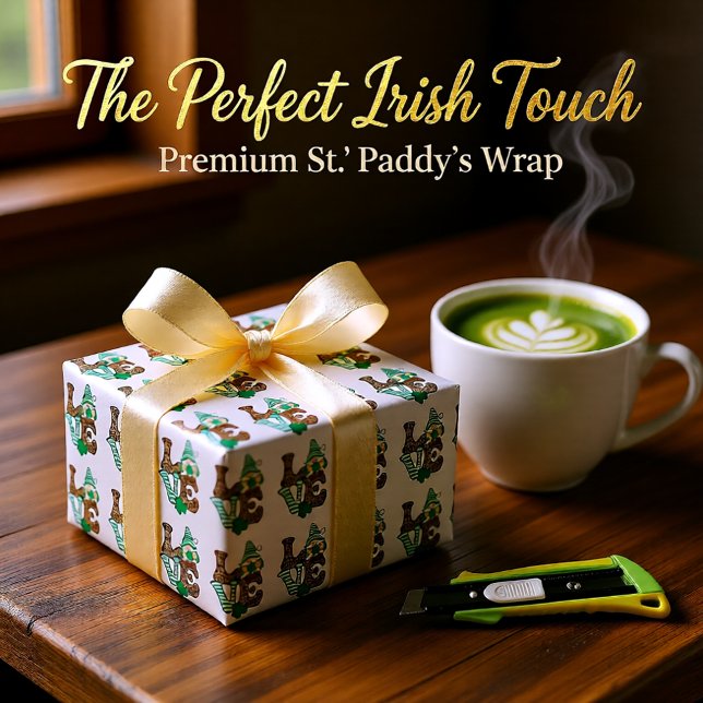 Papier Mousseline Lucky Love Gnome St. Patrick's Day (Lucky St. Patrick’s Day Gnome Pattern Tissue Paper)