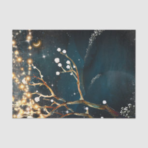 Papier Mousseline Lumières d'Arbre de Soir Rustique Mariage Nuit Éto