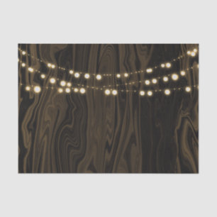Papier Mousseline Lumières de Chaîne en Bois Brun Rustique Fantaisis