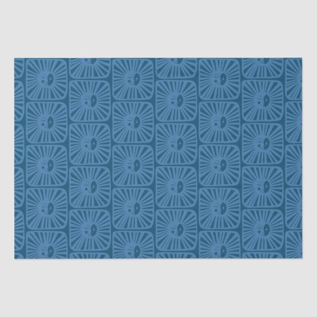 Papier Mousseline Lune brillante mignonne et charmant bleu lune lumi (Recto)