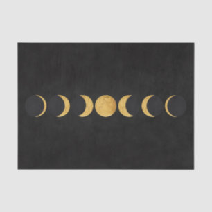 Papier Mousseline Lune d'or phases noir texturé arrière - plan