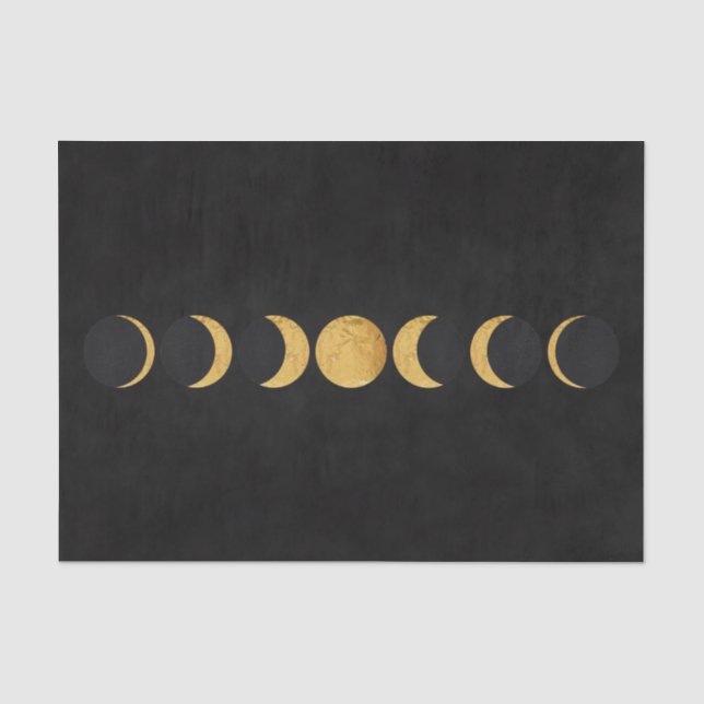 Papier Mousseline Lune d'or phases noir texturé arrière - plan (Recto)