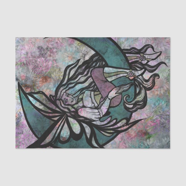 Papier Mousseline Lune Fée Enfant Fées Lune Enfant déesse lune (Recto)