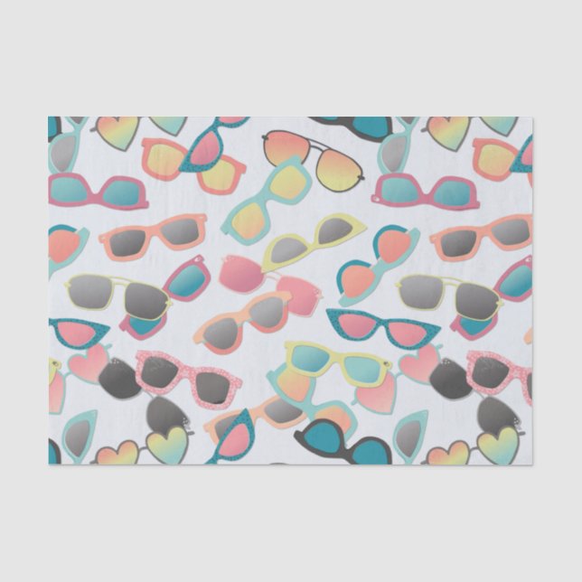 Papier Mousseline Lunettes de soleil éparses (Recto)