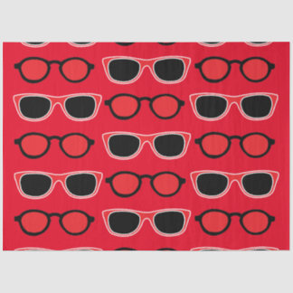 Papier Mousseline Lunettes de soleil rouges noires Motif