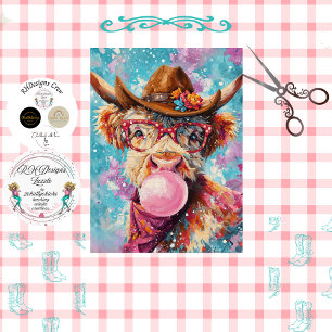 Papier Mousseline Lunettes roses de cowgirl en découpage Highland Bu