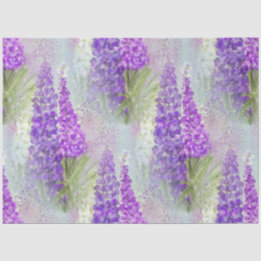 Papier Mousseline Lupin d'aquarelle romantique rose et violet