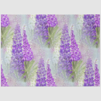 Papier Mousseline Lupin d'aquarelle romantique rose et violet