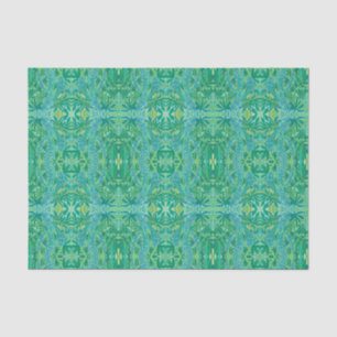 Papier Mousseline Lupine Fleurs Bohème Arabesque Motif Vert