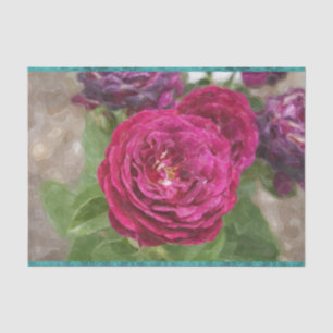 Papier Mousseline Lush Roses Fuschia Pink Red Magenta Tissue Paper