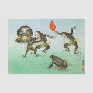 Papier Mousseline Lutte contre les grenouilles par Ohara Koson