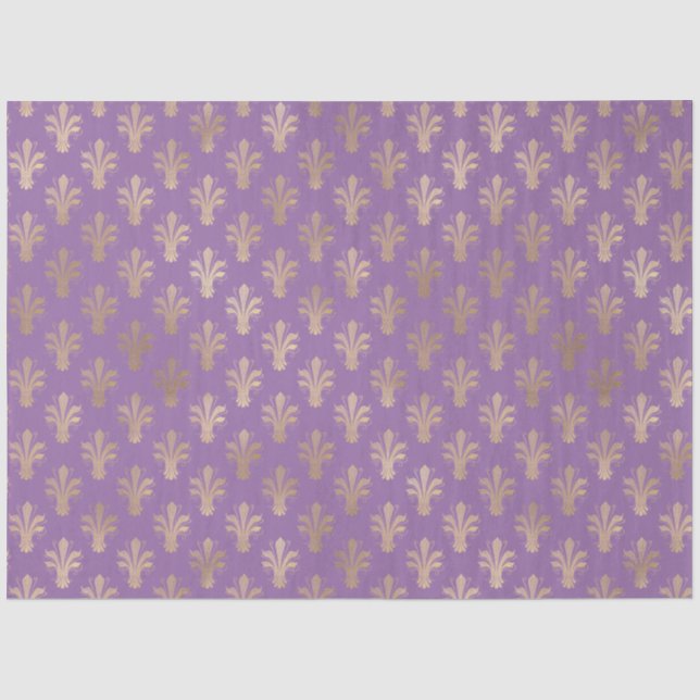 Papier Mousseline Lux Gold Fleur de Lis et Amethyst (Recto)