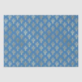 Papier Mousseline Lux Gold Fleur de Lis et French Blue