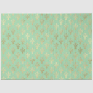 Papier Mousseline Lux Gold Fleur de Lis et Green Ash