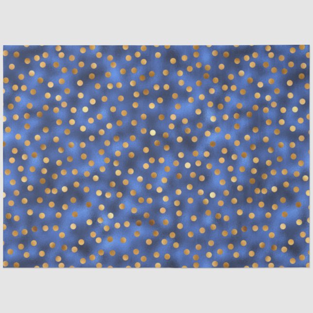 Papier Mousseline Luxe Blue and Gold Series Design 20 (Recto)