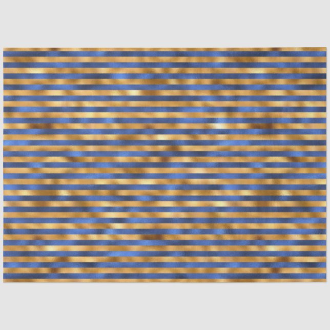 Papier Mousseline Luxe Blue and Gold Series Design 7 (Recto)