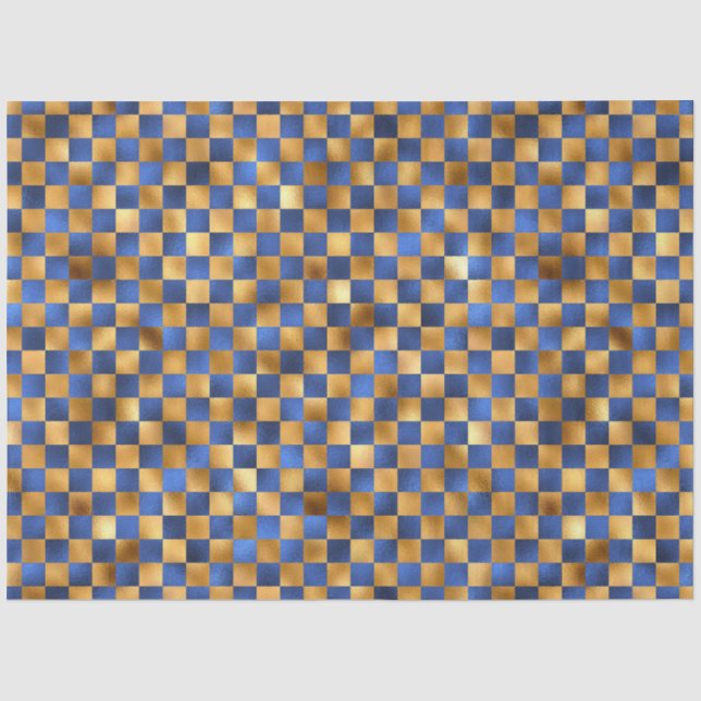Papier Mousseline Luxe Blue et Gold Series Design 12 (Recto)
