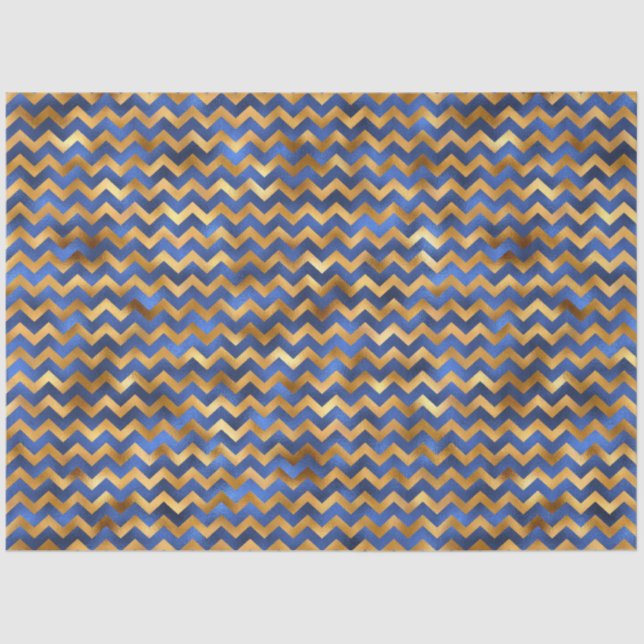Papier Mousseline Luxe Blue et Gold Series Design 14 (Recto)
