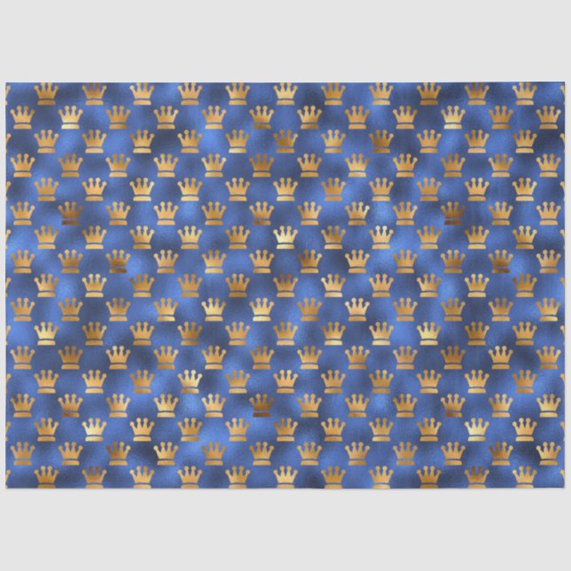 Papier Mousseline Luxe Blue et Gold Series Design 5 (Recto)