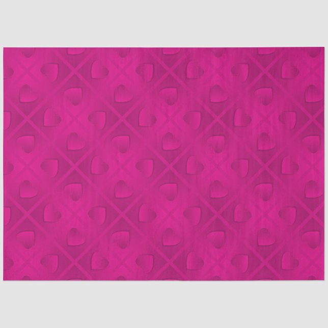 Papier Mousseline Luxe Moderne Élégant Coeur Rose (Recto)