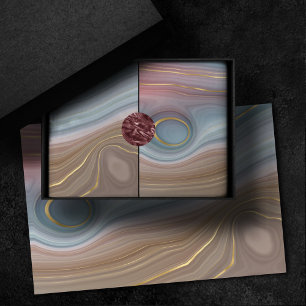 Papier Mousseline Luxe Strata Assiette rose Taupe bleu ardoise