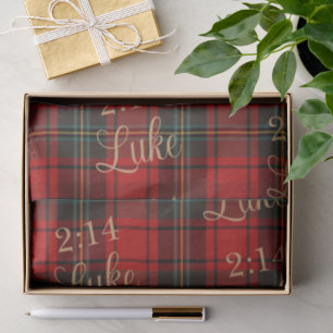 Papier Mousseline Luxury Luke 2:14 Tartan Noël Classique Plaid