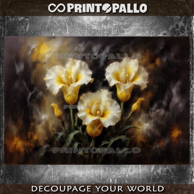 Papier Mousseline Lys calcaires jaunes composition #3 (Créateur téléchargé)