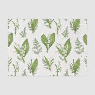 Papier Mousseline Lys de la Vallée Fleurs et Botanique Feuille